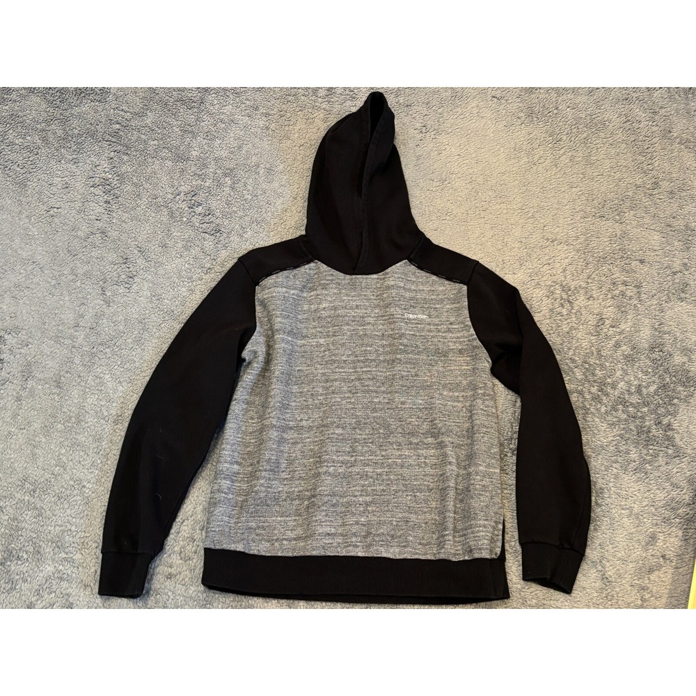 Calvin Klein Hoodie Womens Medium Gray Black Pullover Casual Active Long Sleeve